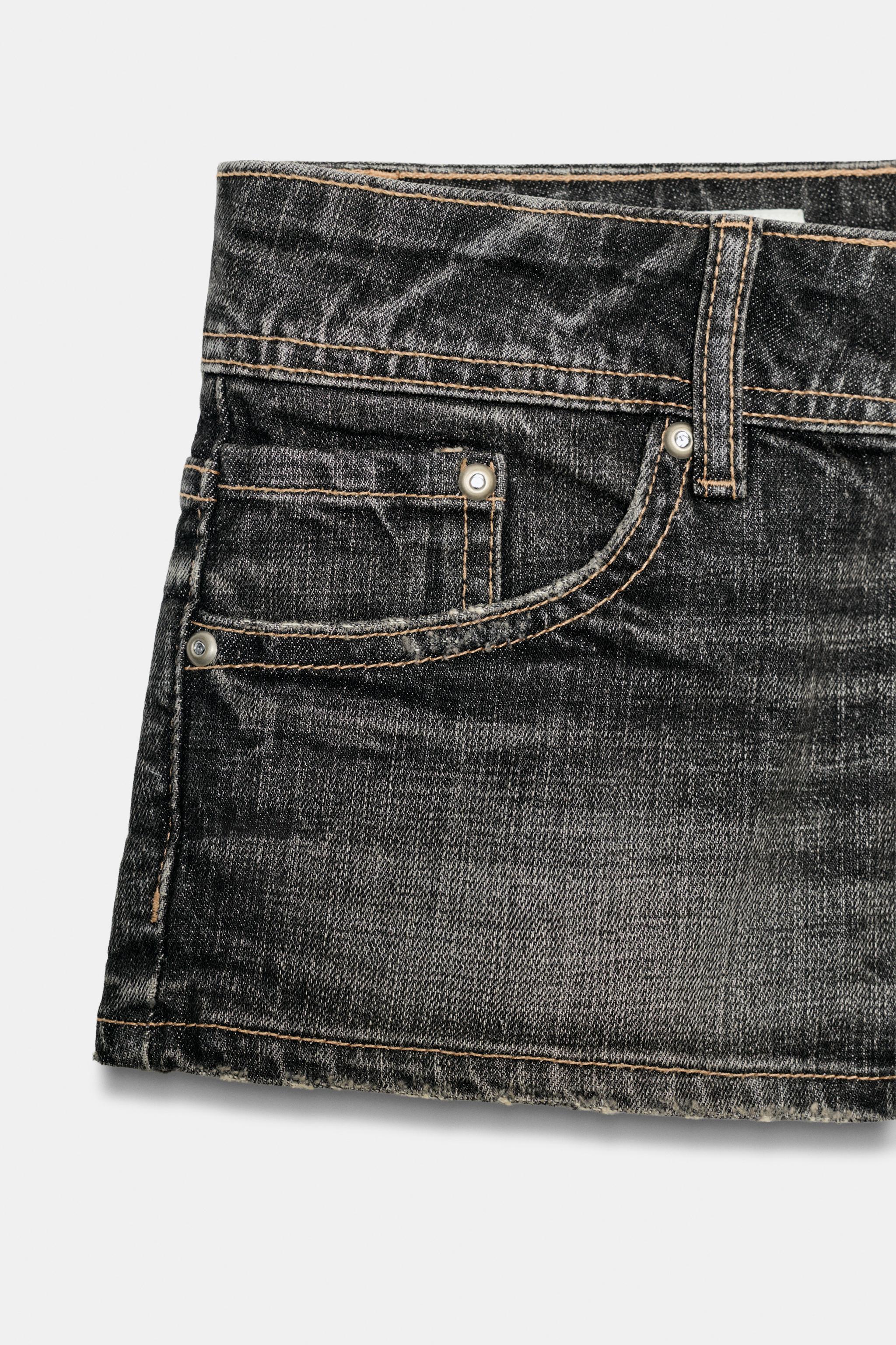 TRF LOW-RISE DENIM MINI SHORTS